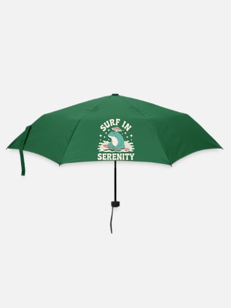 Surfen in Serenity - Süßer Frosch Aufkleber - Regenschirm (klein) - Flaschengrün