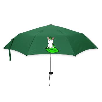 Bio Öko Einhorn - Regenschirm (klein) - Flaschengrün - Vorne