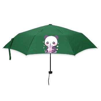 kawaii panda bubble tea boba tea - Regenschirm (klein) - Flaschengrün - Vorne