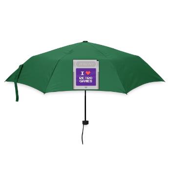 Retro Boy - Ich liebe Retrogames - Regenschirm (klein) - Flaschengrün - Vorne