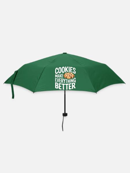 Cookies Cookie Keks Kekse Schokolade - Regenschirm (klein) - Flaschengrün
