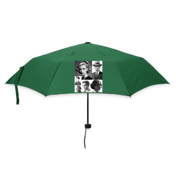 Retro-Frisuren und Kleidung - Regenschirm (klein) - Flaschengrün - Vorne