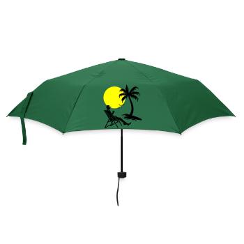 Sommer Relaxen Urlaub - Regenschirm (klein) - Flaschengrün - Vorne