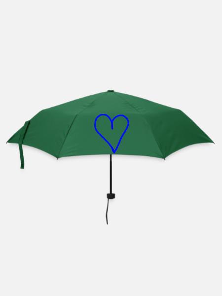 Herz blau Geschenkidee - Regenschirm (klein) - Flaschengrün