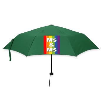 Frau & Frau Regenbogenstolz - Regenschirm (klein) - Flaschengrün - Vorne