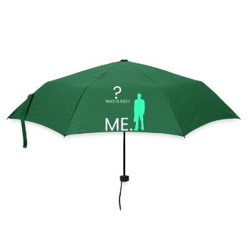 Wer ist reich? Ich. - Regenschirm (klein) - Flaschengrün - Vorne