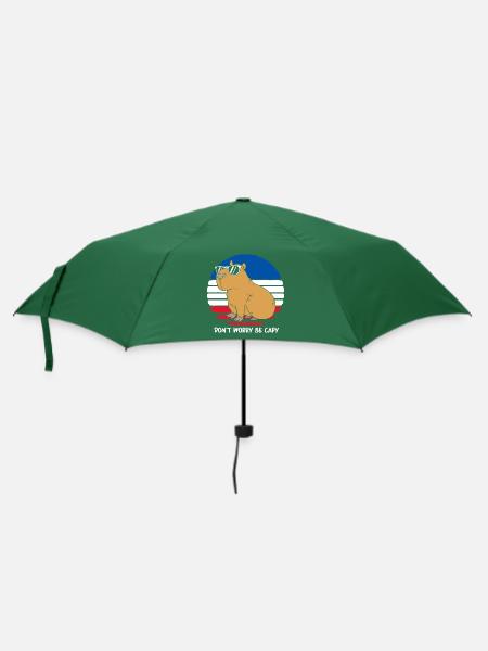 Dont Worry Be Capy Capybara - Regenschirm (klein) - Flaschengrün