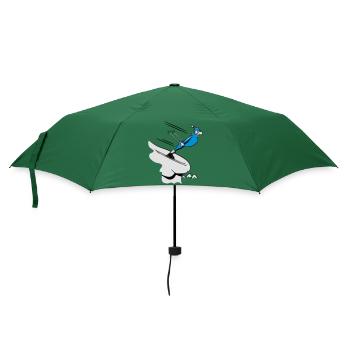 Winter Urlaub ski abfahrt witzig comic - Regenschirm (klein) - Flaschengrün - Vorne