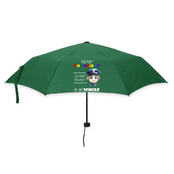 Bye Bye Kindergarten - Einschulung Polizist - Regenschirm (klein) - Flaschengrün - Vorne