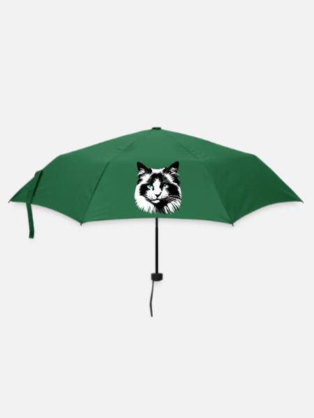 Sympathisches Katzengesicht - Regenschirm (klein) - Flaschengrün