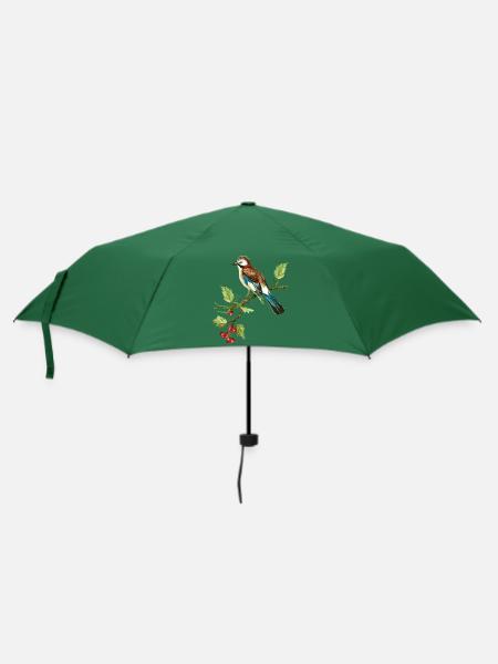 Bunter Vogel - Regenschirm (klein) - Flaschengrün