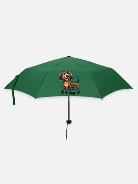 dackel woof - Regenschirm (klein) - Flaschengrün