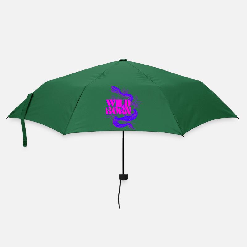 Wild Born Neon Snake with Bold Text - Umbrella (small) - bottlegreen