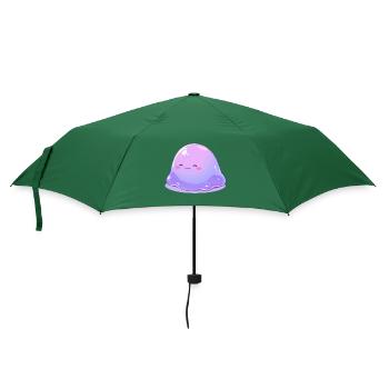 Cute Slime Monster - Niedliches Cartoon-Design - Regenschirm (klein) - Flaschengrün - Vorne