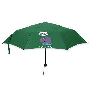 Senilpferd | Nilpferd, lustige Bilder, Tiere - Regenschirm (klein) - Flaschengrün - Vorne