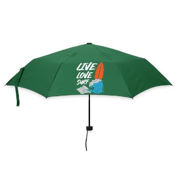 Live Love Surfing - Regenschirm (klein) - Flaschengrün - Vorne