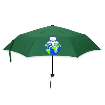 Oktopus greift Erde an riesiges Alien Monster Cool - Regenschirm (klein) - Flaschengrün - Vorne