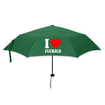 I love cuckold - Regenschirm (klein) - Flaschengrün - Vorne