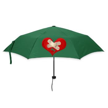 Heilender Herzverband - Regenschirm (klein) - Flaschengrün - Vorne