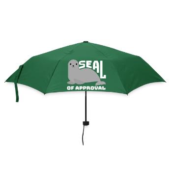 SEAL of approval seehund Geschenk witzig Spruch - Regenschirm (klein) - Flaschengrün - Vorne