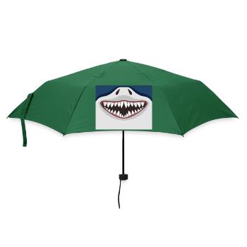 Halloween Maske für Hai Kostüm Haifisch Mund - Regenschirm (klein) - Flaschengrün - Vorne