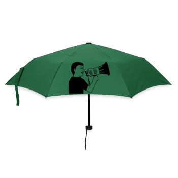 Mann wütend Demonstration Megafon - Regenschirm (klein) - Flaschengrün - Vorne