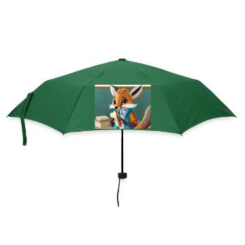 süßer kleiner Unhold Fuchs Alltag – Mittagessen essen - Regenschirm (klein) - Flaschengrün - Vorne