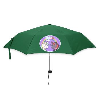Einhorn-Zwillinge - Regenschirm (klein) - Flaschengrün - Vorne