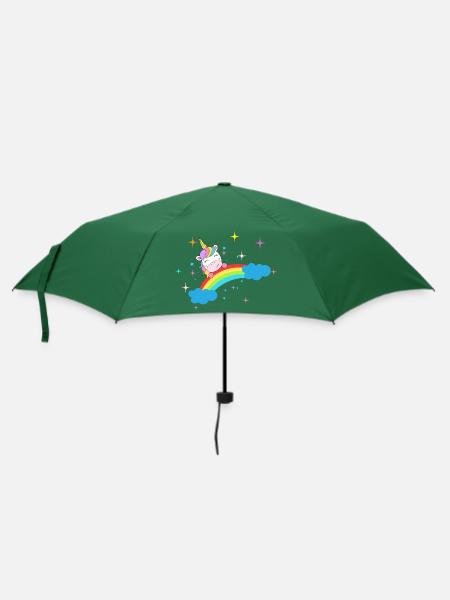 Einhorn - Regenschirm (klein) - Flaschengrün