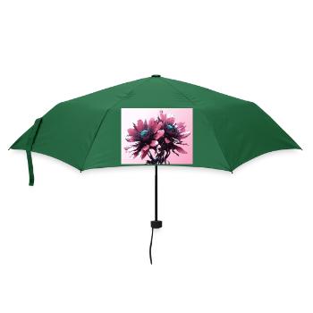 Cyberpunk-Blumen - Regenschirm (klein) - Flaschengrün - Vorne