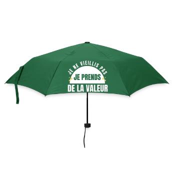 Ich werde nicht alt, ich steigere meinen Wert - Regenschirm (klein) - Flaschengrün - Vorne