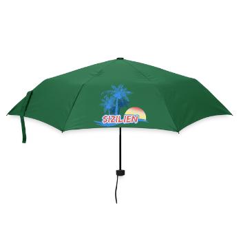 Geschenk für Sizilien - Regenschirm (klein) - Flaschengrün - Vorne