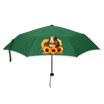 Cute guinea pig in sunflowers - Umbrella (small) - bottlegreen - Front