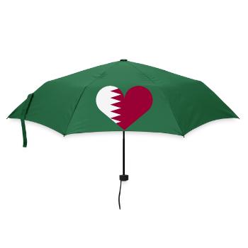 Katar-Herzflagge - Regenschirm (klein) - Flaschengrün - Vorne
