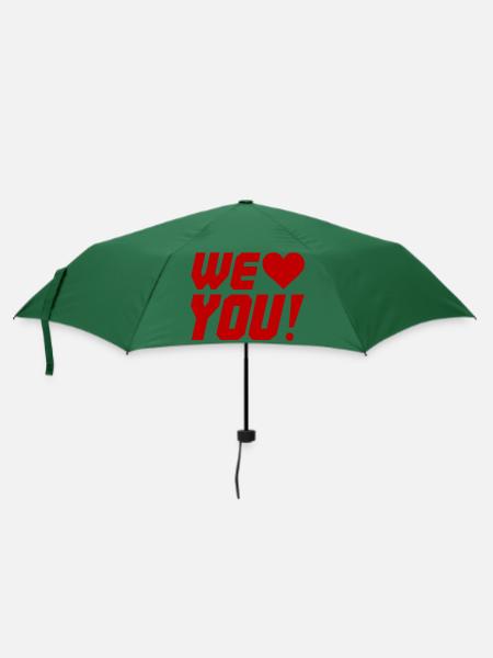 Wir lieben dich Herzmotiv - Regenschirm (klein) - Flaschengrün