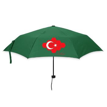 Türkische Flagge Hexagon-Pattern Türkei Turkey  - Regenschirm (klein) - Flaschengrün - Vorne