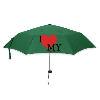 Ich liebe meine Freundin - Regenschirm (klein) - Flaschengrün - Vorne