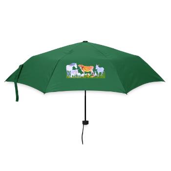Bauernhoftiere / Tiere im Herzen - Regenschirm (klein) - Flaschengrün - Vorne