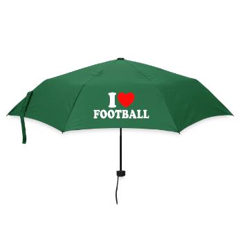 Ich liebe Fußball Humor Fuß Fußball - Regenschirm (klein) - Flaschengrün - Vorne