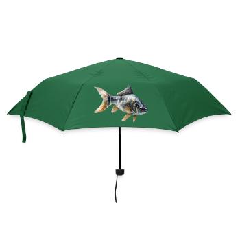 Watercolour Fish / Fisch - Regenschirm (klein) - Flaschengrün - Vorne