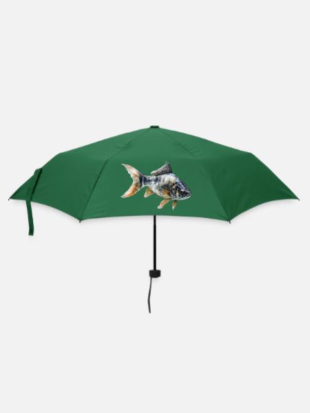 Watercolour Fish / Fisch - Regenschirm (klein) - Flaschengrün