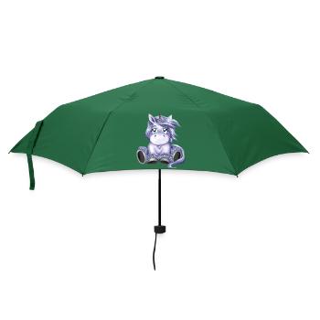 Lila Einhorn Fohlen süßes Pony - Regenschirm (klein) - Flaschengrün - Vorne