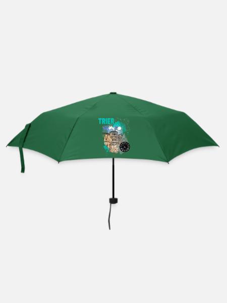 Trier Deutschland Stadt Skyline Vintage Retro - Regenschirm (klein) - Flaschengrün