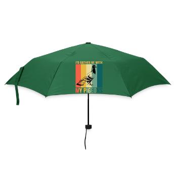 Eher mit Tauben Retro-Design für Taubenliebhaber - Regenschirm (klein) - Flaschengrün - Vorne