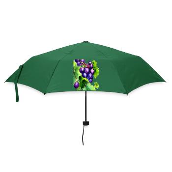 Trauben an einem Weinstock - Regenschirm (klein) - Flaschengrün - Vorne