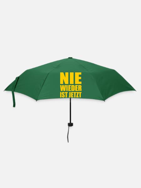 Nie wieder ist jetzt - Regenschirm (klein) - Flaschengrün