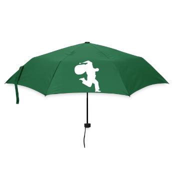Running Santa Claus Geschenk - Regenschirm (klein) - Flaschengrün - Vorne