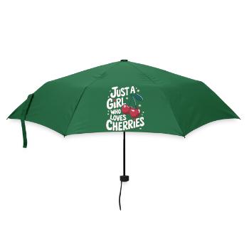 Kirsche Kirschen Früchte Essen - Regenschirm (klein) - Flaschengrün - Vorne