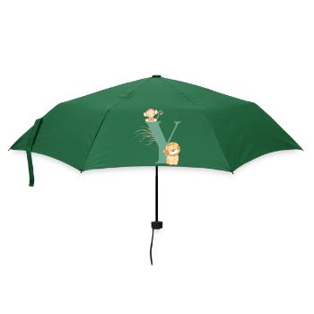 Buchstabe y grüne Dschungeltiere - Regenschirm (klein) - Flaschengrün - Vorne