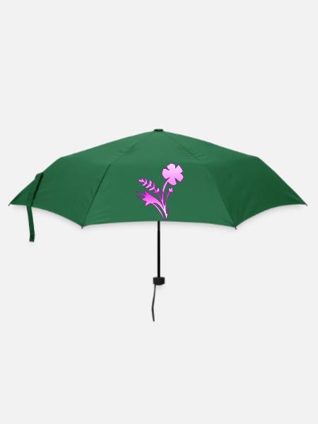 Blumen - Regenschirm (klein) - Flaschengrün